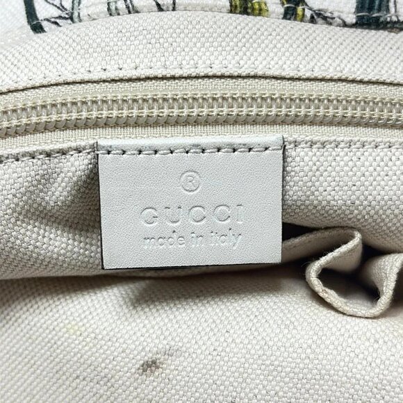 Auth GUCCI Flora 282439 Cream Red Multi Canvas Leather - Tote Bag - Picture 7 of 8